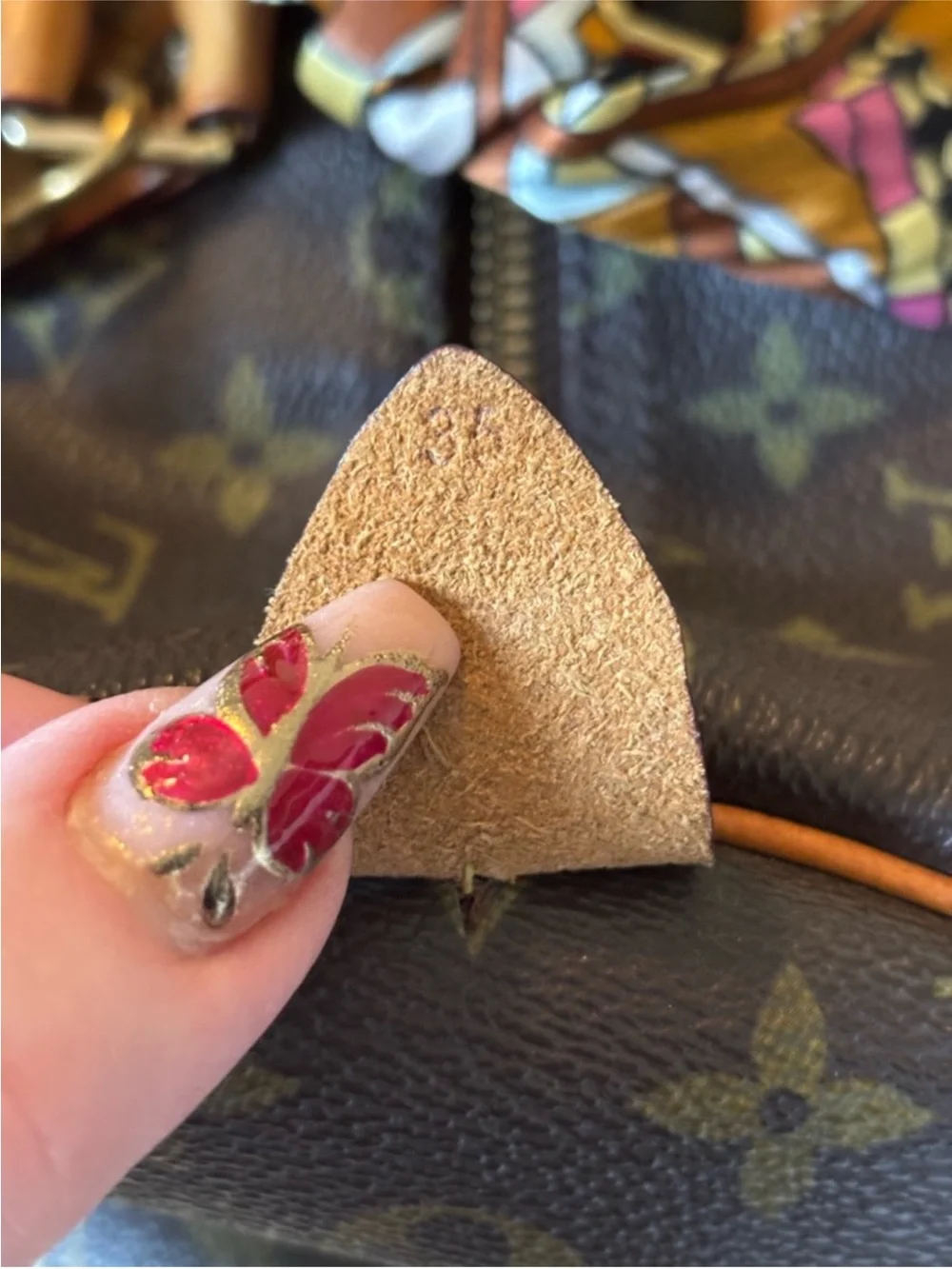 Louis Vuitton Monogram Canvas Satchel with Pink-Accented Handle Scarf